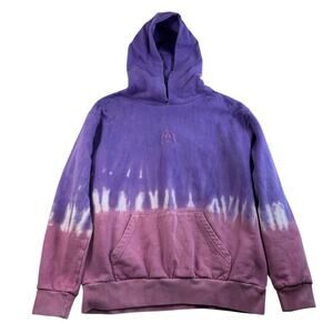 UNXPECTD L Large Graphic Hoodie Ghost Face Embroidered Purple Tie Dye Streetwear